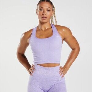 Gymshark Adapt Animal Cropped Tank Top Womens Size S Lilac Purple